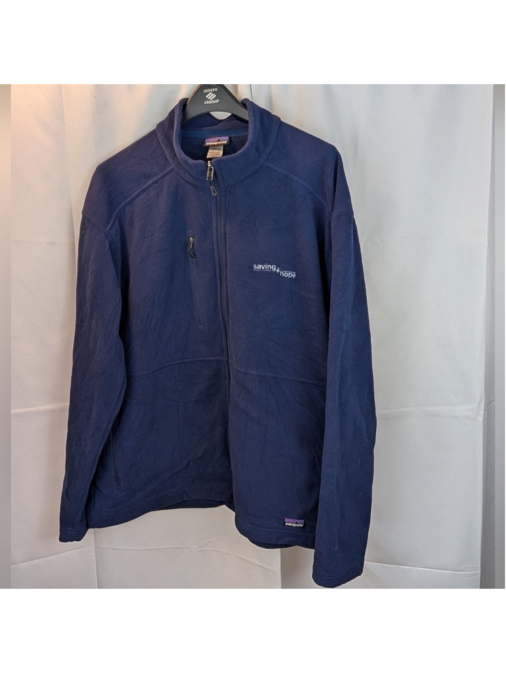 Patagonia Jacket Mens XL Blue Soft Fleece Full Zip Long Sleeve Synchilla Branded